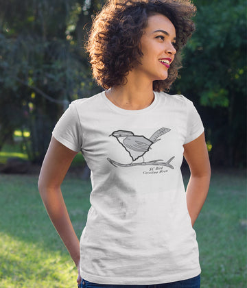 South Carolina Wren on a Beautiful  White Women's T-Shirt