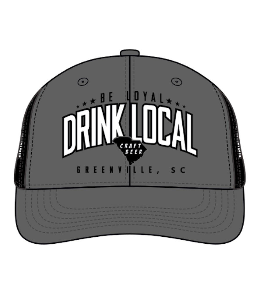 New Drink Local Trucker Cap - Black, Grey and White