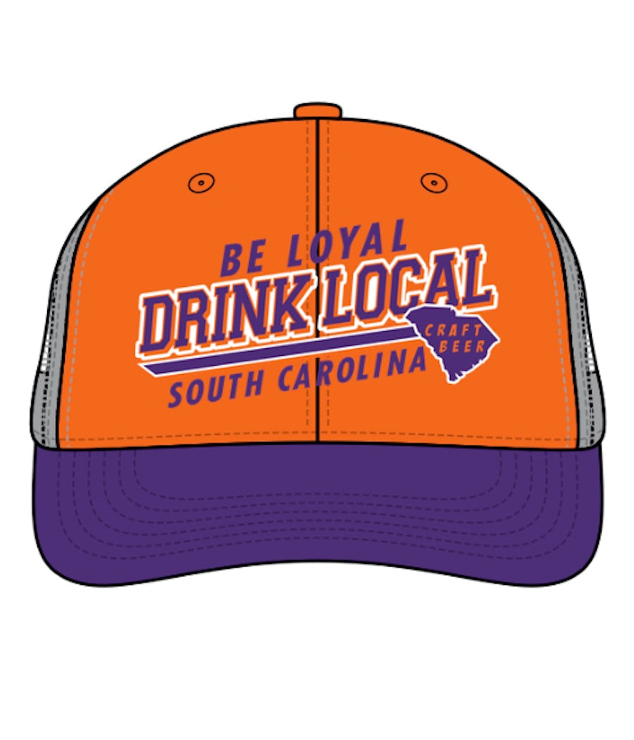 New Drink Local Trucker Cap - Grey, Orange and Purple (Clemson)