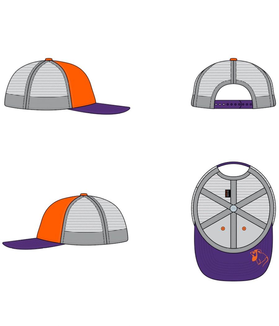 New Drink Local Trucker Cap - Grey, Orange and Purple (Clemson)