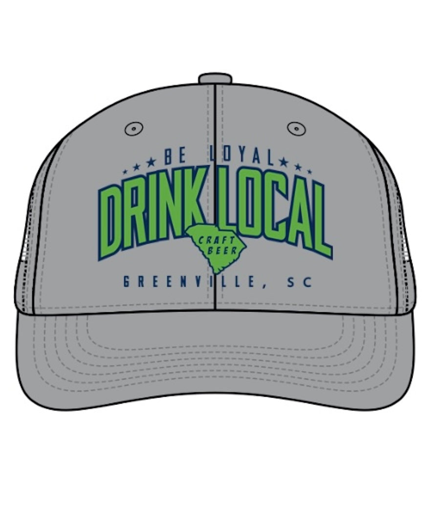 New Drink Local Trucker Cap - Grey, Green and Navy (Triumph)