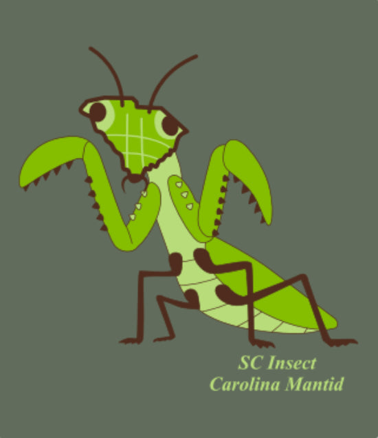 SC State Insect - Carolina Mantid, Onesie in Bamboo Blackout