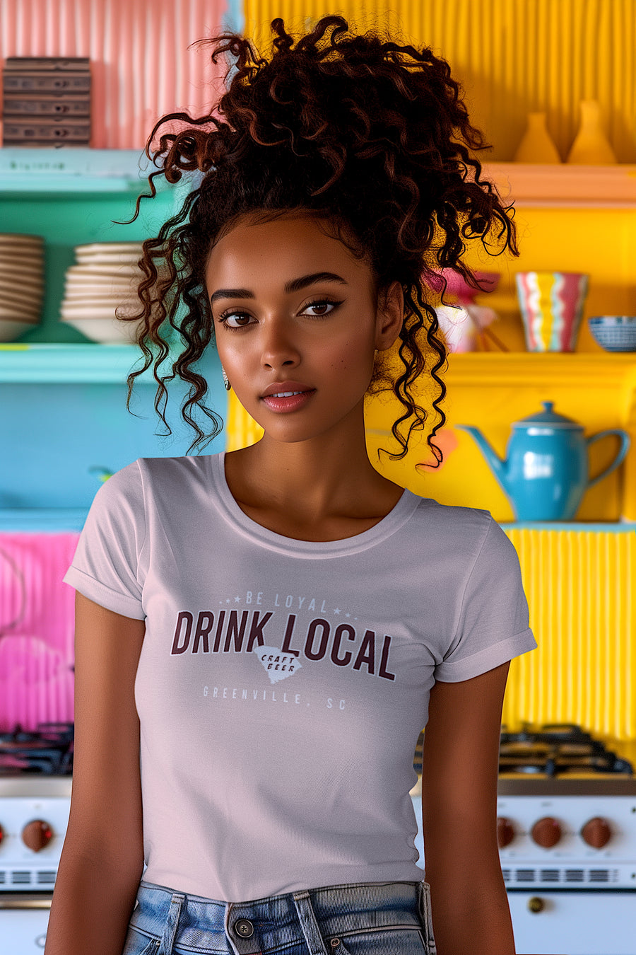 Newest Be Loyal, Drink Local Women's T-Shirt in Pink Gravel