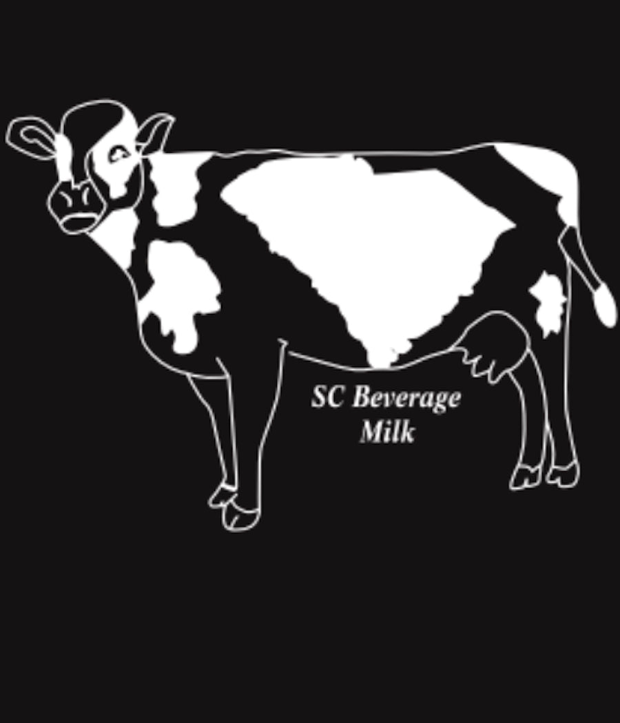 SC State Beverage Milk Cow Onesie - Black