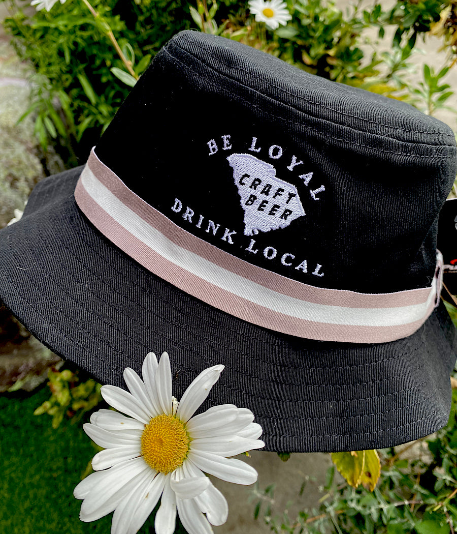 Be Loyal, Drink Local Small Brim Black Bucket Hat