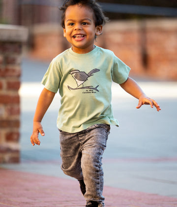 Toddler SC State Bird Wren - Sage Green T-Shirt