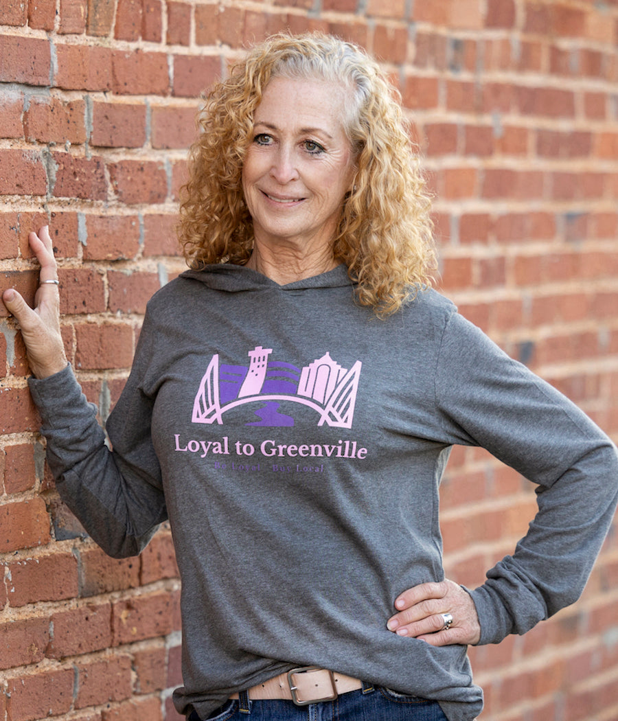Loyal to Greenville Statement UNISEX Jersey Hoodie with Pink and Purple Logo