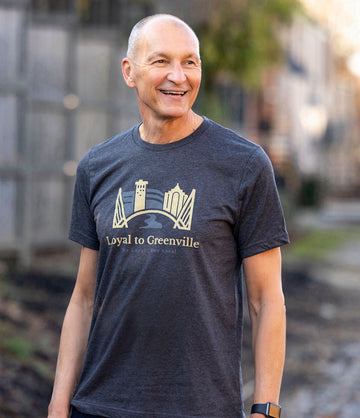 Loyal to Greenville Men's Statement T-Shirt in Grey and Gold