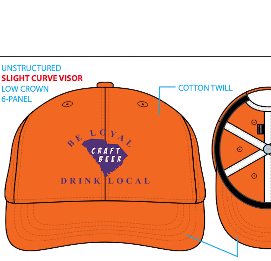 Be Loyal, Drink Local Craft Beer Relax Fit Orange Baseball Cap