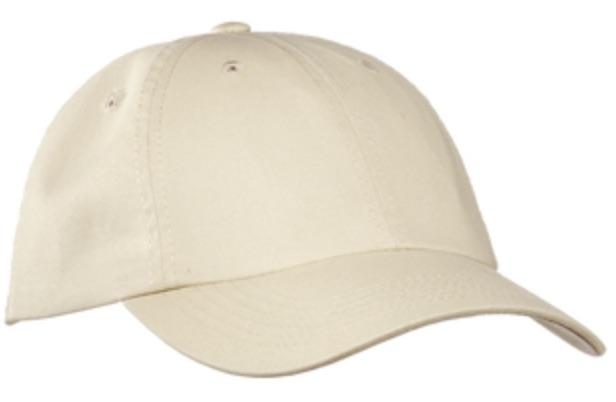 Side view of stone women's baseball cap showing low profile and 6 panel details.